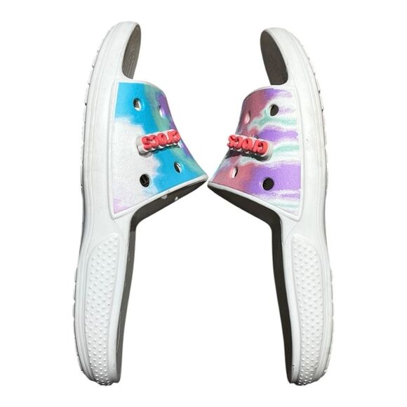 Crocs | Classic Tie Dye‎ Multi Color Graphic Slides M 3 W 5 - Picture 7 of 10